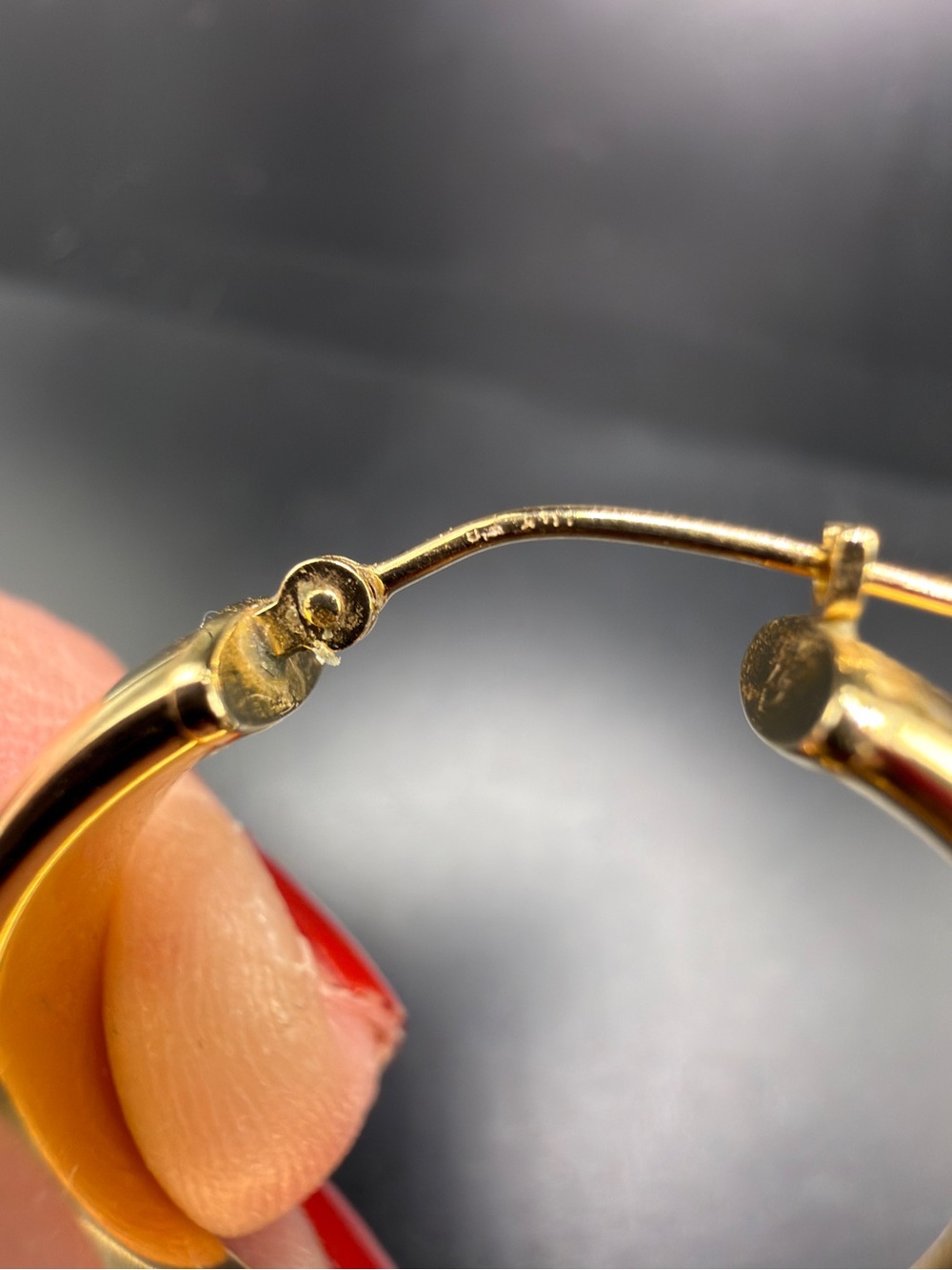 14K YELLOW GOLD 1” HOOP EARRINGS 6mm SHINY CLASSIC TIMELESS CHIC JEWELRY - Picture 7 of 11